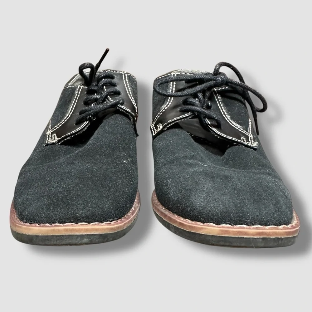 Steve Madden Bfold Oxfords Little Boy 1 Lace Up Faux Suede Black Dress Shoes